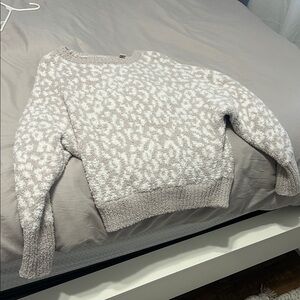 Cozy Beige and White Women's Sweater
